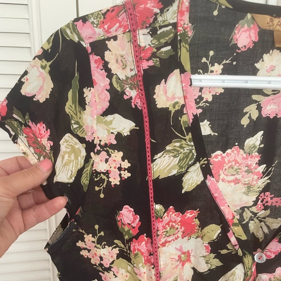 April Cornell, 100 % cotton dress with embroidery and mother for all buttons - Picture 1 of 13